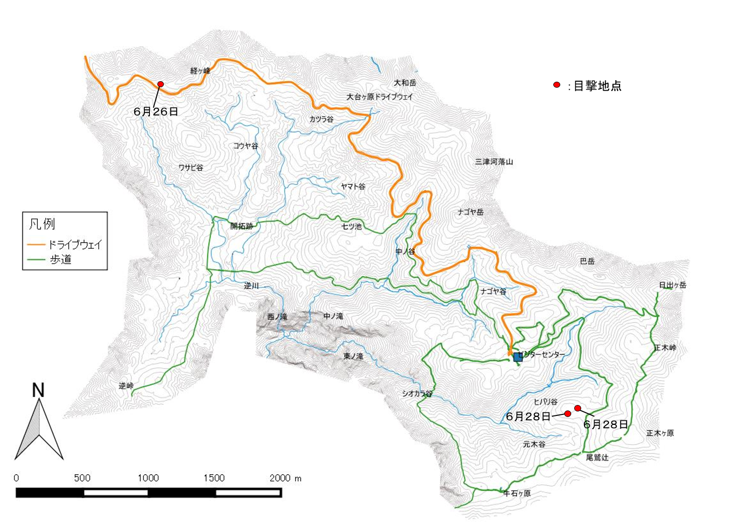 ツキノワグマ目撃地図です。