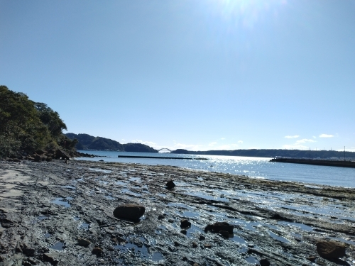 干潮時の橋杭岩周辺