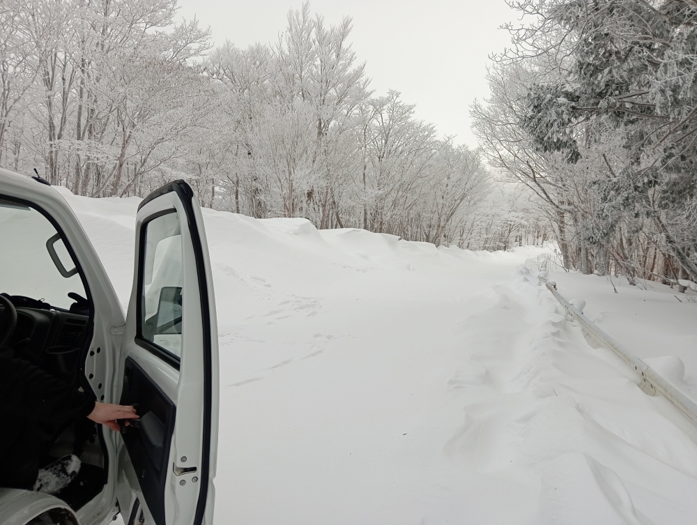 ドライブウェイの吹き溜まり箇所