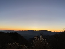 大峰山系の夕暮れ